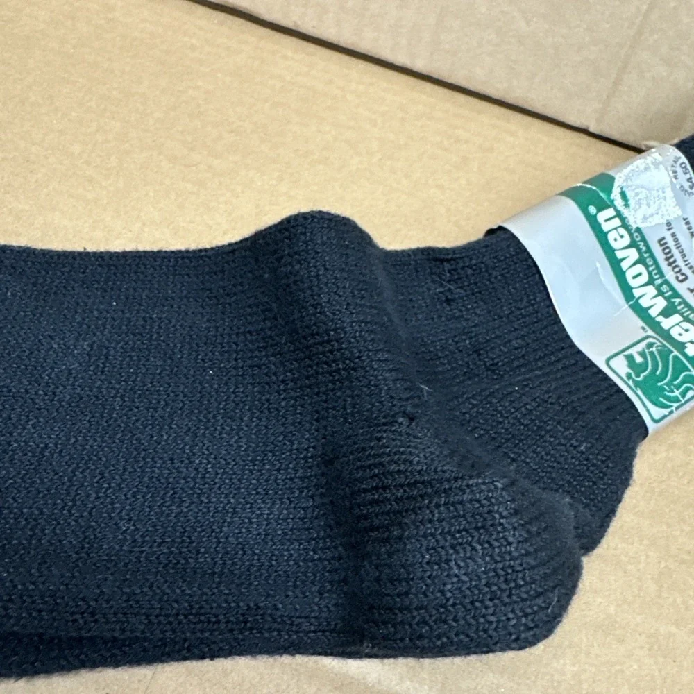 Vintage New Interwoven Socks Mens Size 10-13 Black Crew Saber Cotton heavy